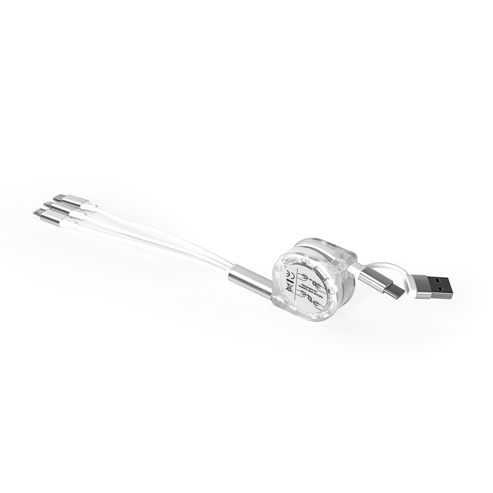 Cabo USB Retrátil 3 em 1