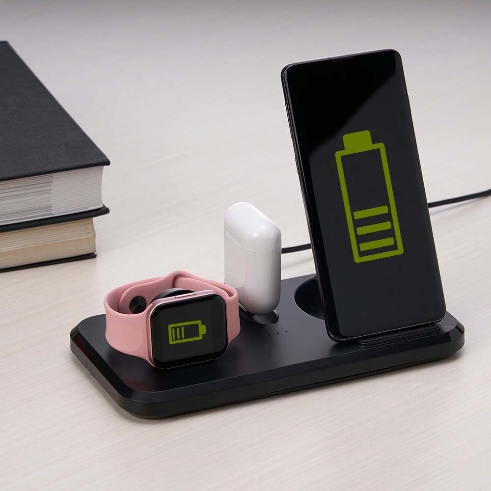 Estação de Carregamento 3 em 1 Personalizada - Carregue Celular