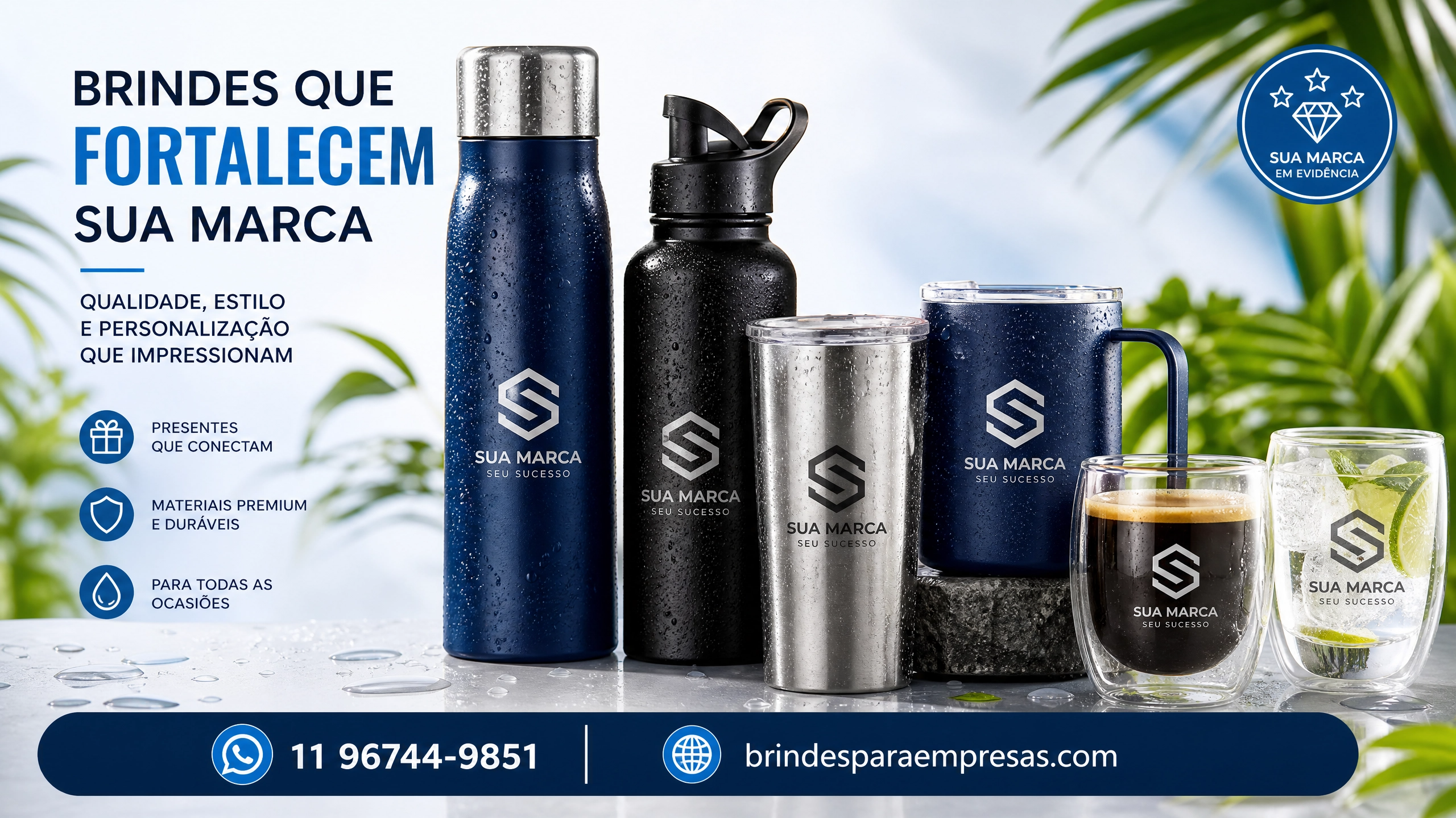 Garrafas e Copos Personalizados para Brindes