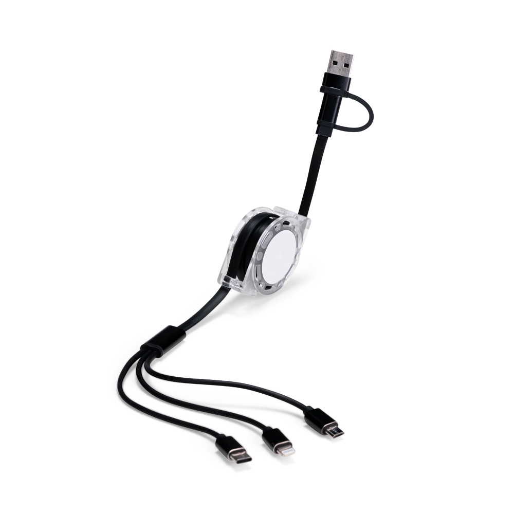 Cabo Retrátil 3 Em 1 Com Adaptador Personalizado - Imagem 5